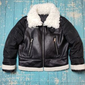 Mixed media puffer/ bomber jacket